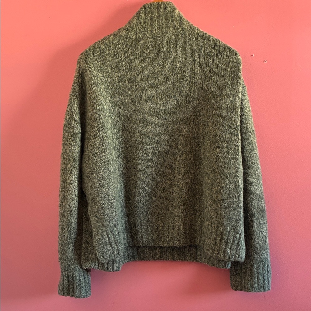 COS Green Heathered Cowl Neck Sweater - Picture 9 of 14